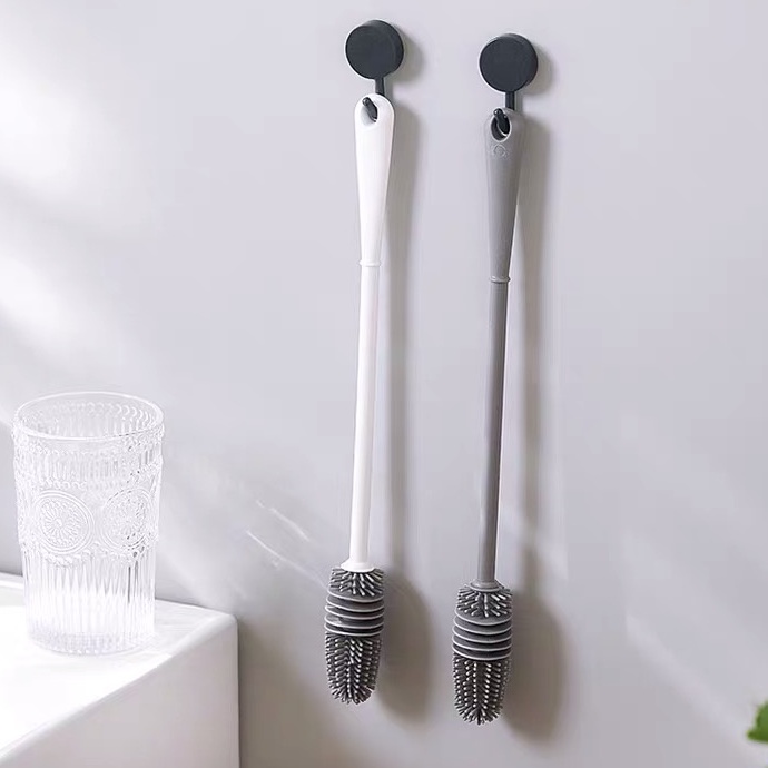 Cọ vệ sinh bằng silicon 360 độ cán dài tiện dụng cho gia đình