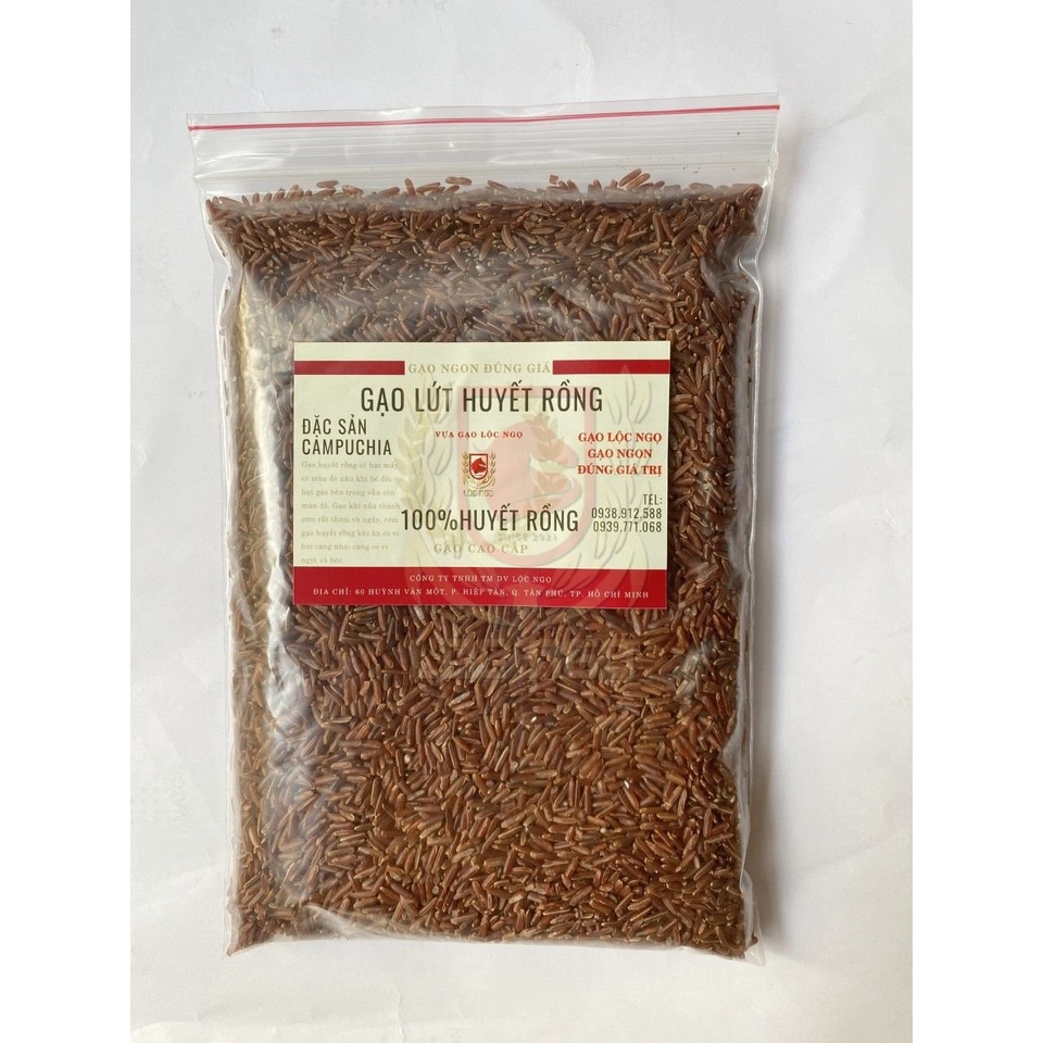 500g Gạo Lứt Huyết Rồng Campuchia Hữu Cơ Cao Cấp