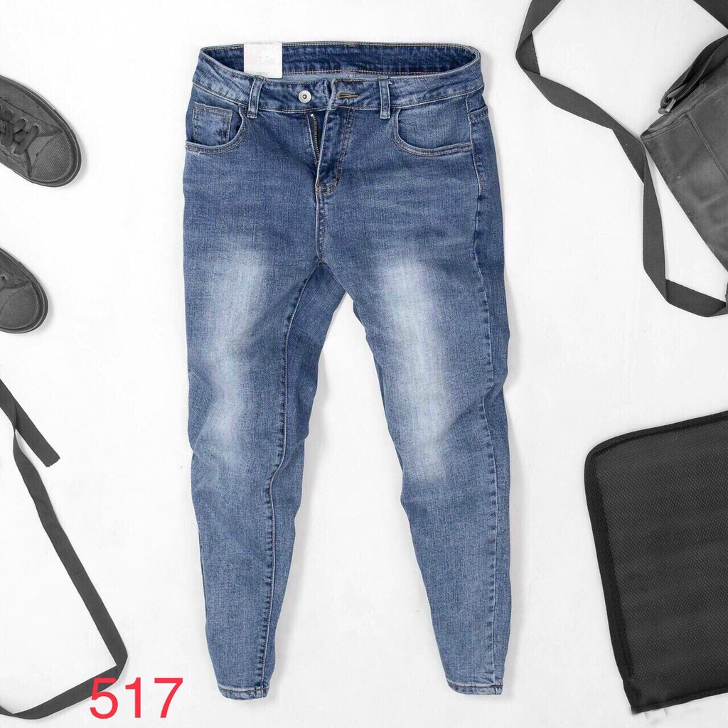 Quần jean nam quần bò co dãn dễ phối đồ thiết kế trẻ trung hàng chuẩn như hình
