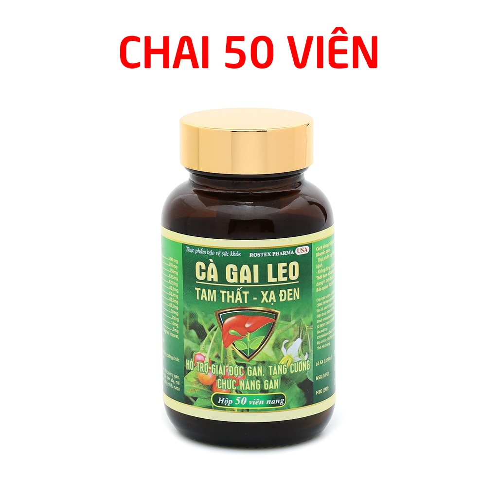 Bổ gan Cà Gai Leo Tam Thất Xạ Đen ROXTECH mát gan, giải độc gan - Chai 50 viên [Cà Gai Leo Tam Thất Xạ Đen]