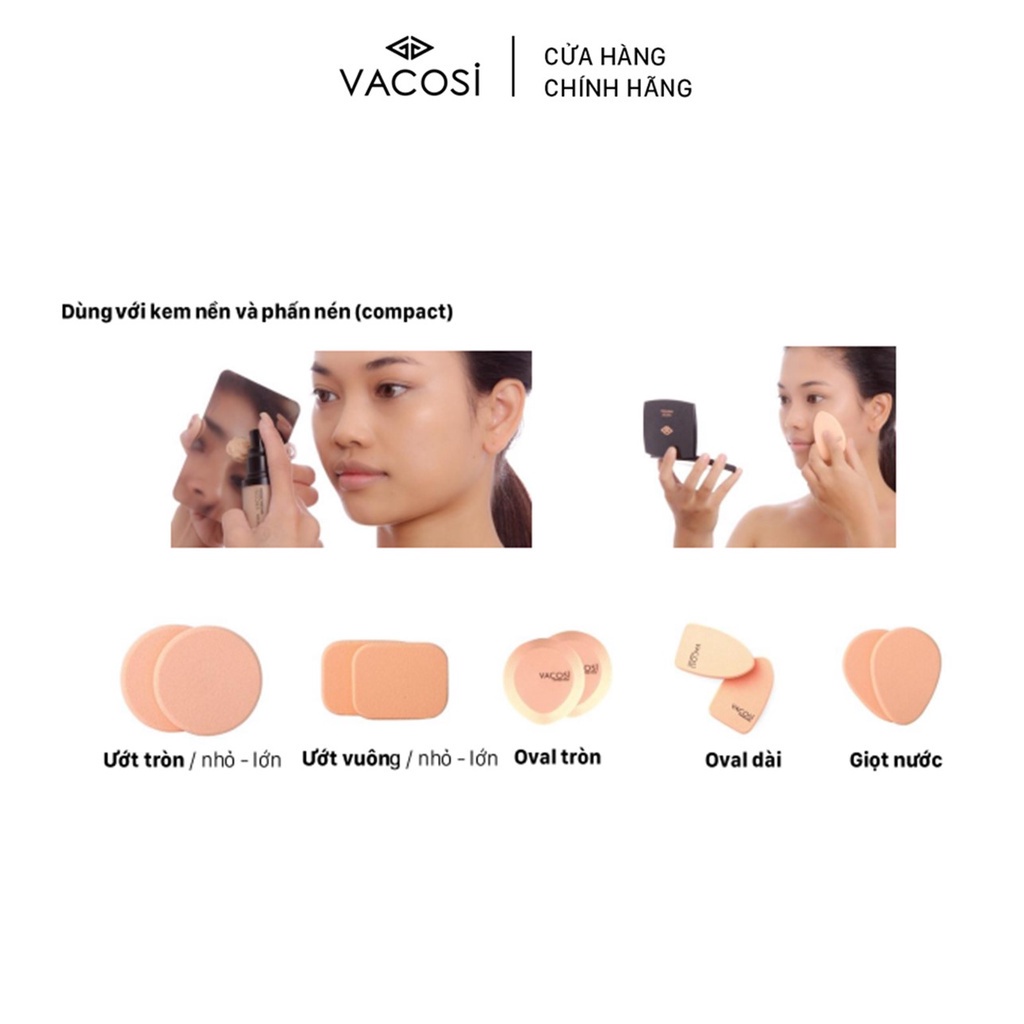 Bông Phấn Ướt Trang Điểm Nền và Tạo Khối Chuyên Dụng Cho MakeUp Artist Vacosi
