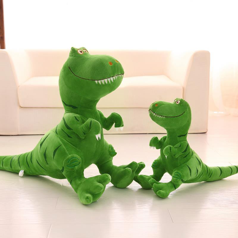 Bed Time Stuffed Animal Toys, Cute Soft Plush Tyrannosaurus Dinosaur Figure - Green