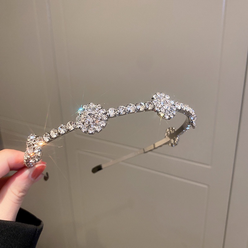 Băng Đô Cài Tóc Họa Tiết Hình Học Đính Đá Cao Cấp Thời Trang Theo Phong Cách Hàn Quốc