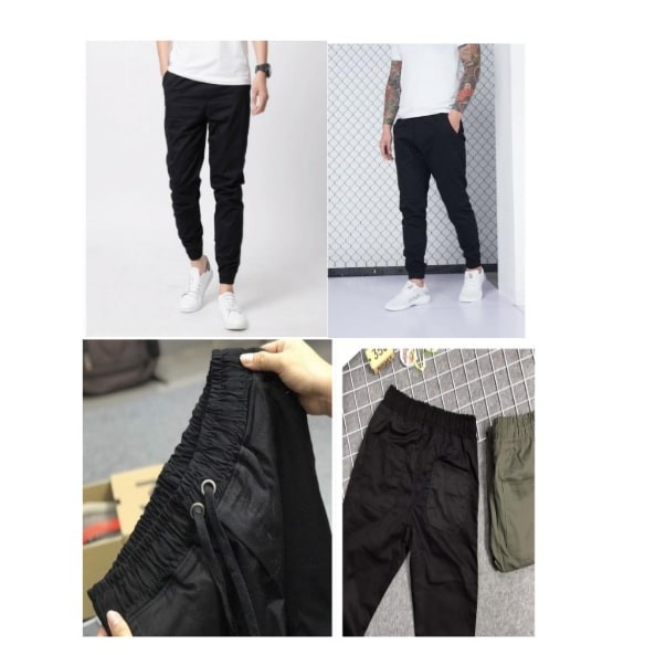 Quần jogger nam nữ chất thun cotton 2 lớp cạp lững thể thao tập gym, yoga,chạy bộ,aerobic legging rút dây ống rộng | BigBuy360 - bigbuy360.vn