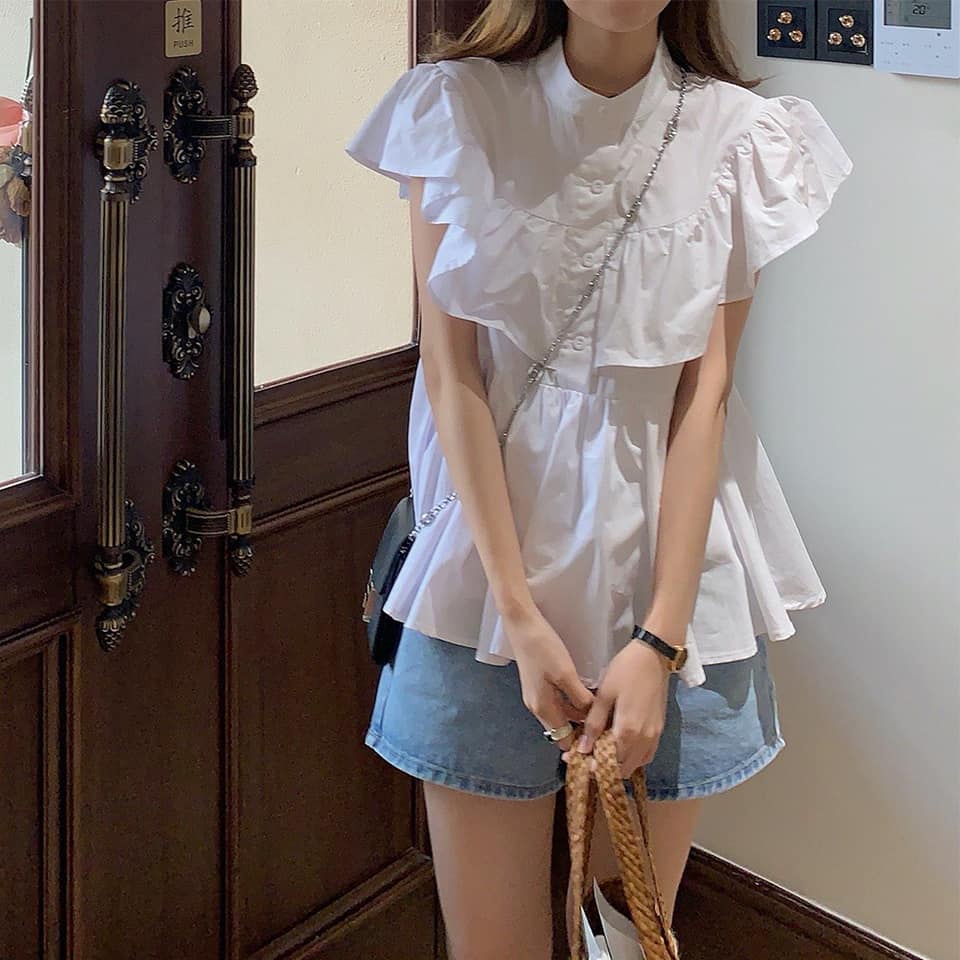 Áo tiểu thư sát nách trắng - ALISA