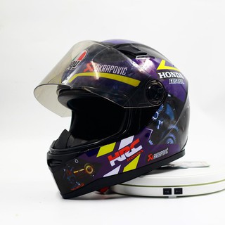 Mũ fullface Agu lên tem Honda