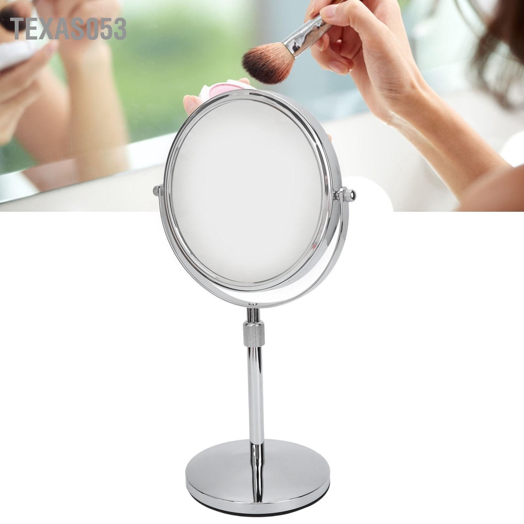 [Hàng Sẵn] Gương trang điểm để bàn 2 mặt 7 inch Phóng đại 3x có thể điều chỉnh độ cao【Texas053】