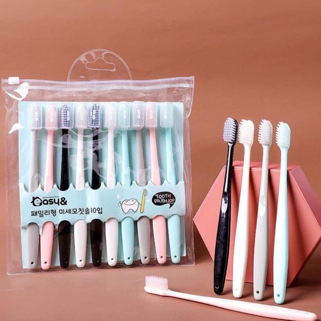 Set 10 bàn chải xuất nhập có túi zip đựng siêu hot