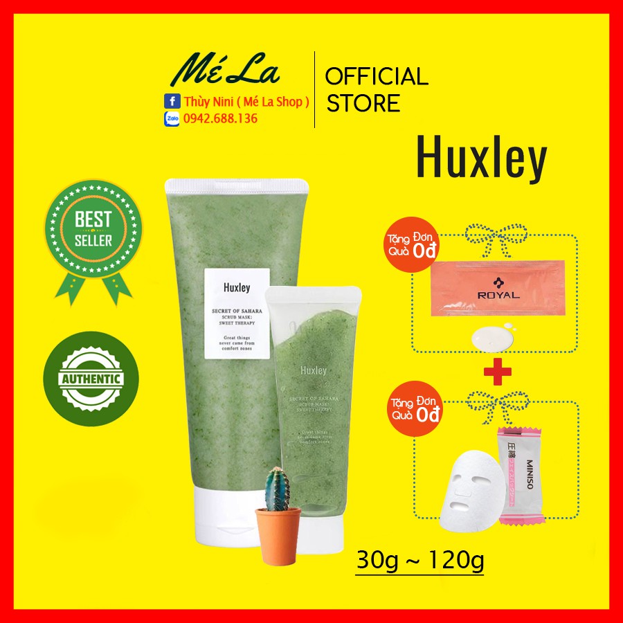 [Loại 30g] Mặt Nạ Tẩy Tế Bào Chết Huxley Scrub Mask Therapy Chiết Xuất Xương Rồng