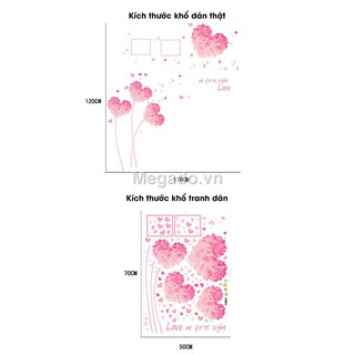 Decal trái tim hồng A902