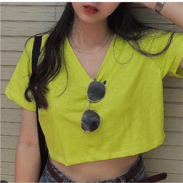 Áo Crotop Cổ Tim FROM RỘNG Thời Trang Cho Bạn Nữ Thời Trang Nữ Anna | BigBuy360 - bigbuy360.vn