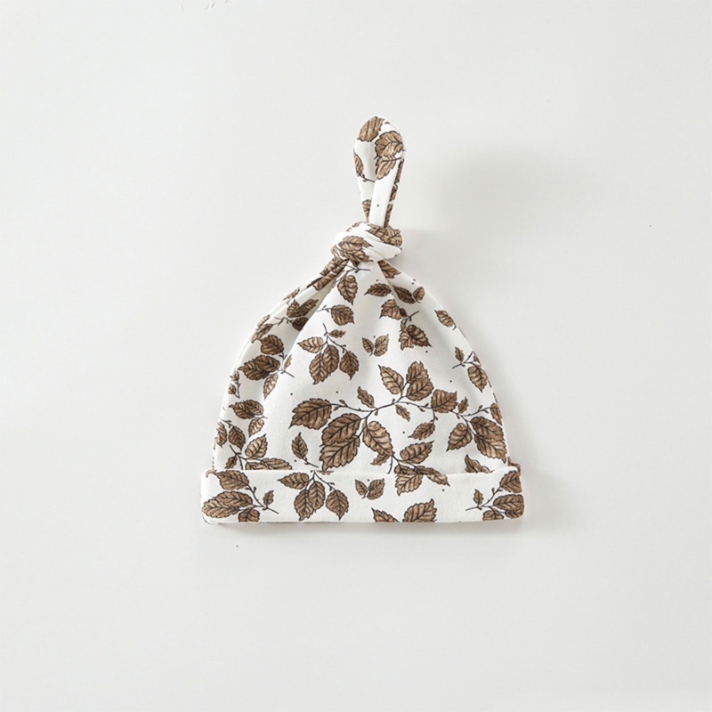 Mũ Trùm Đầu Bằng Cotton Mềm Mại In Họa Tiết Hoa Thắt Nút Dễ Thương Làm Quà Tặng Cho Bé Sơ Sinh