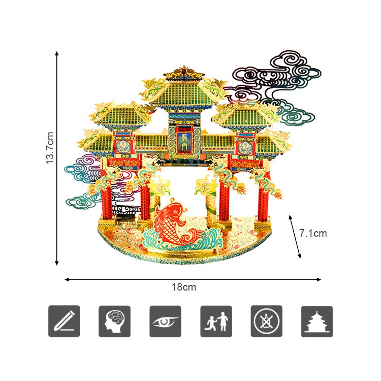 Mô Hình Kim Loại Lắp Ráp 3D Cá Chép Vượt long Môn