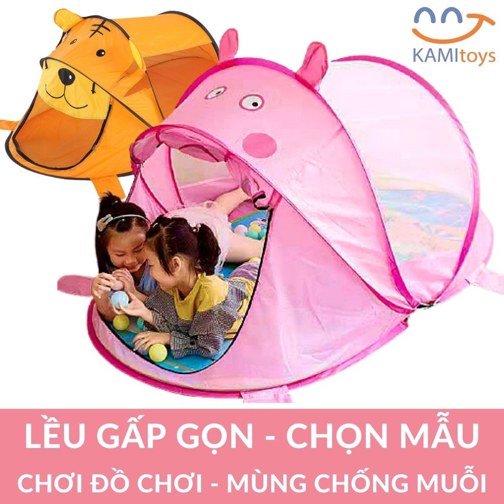 Nhà bóng cho bé chơi tự bung gấp gọn hình Gấu❤️Cỡ lớn 180cm❤️ Lều công chúa hoàng tử Mùng ngủ chống muỗi kiêm mã 50093