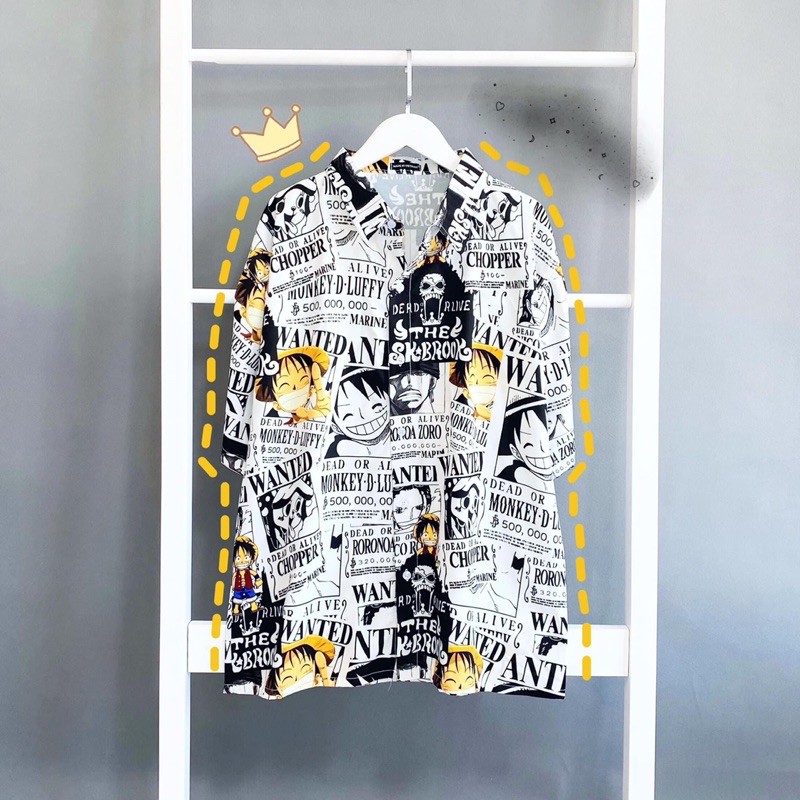 Áo Sơmi Tay Lửng Anime OnePicce Ảnh Thật