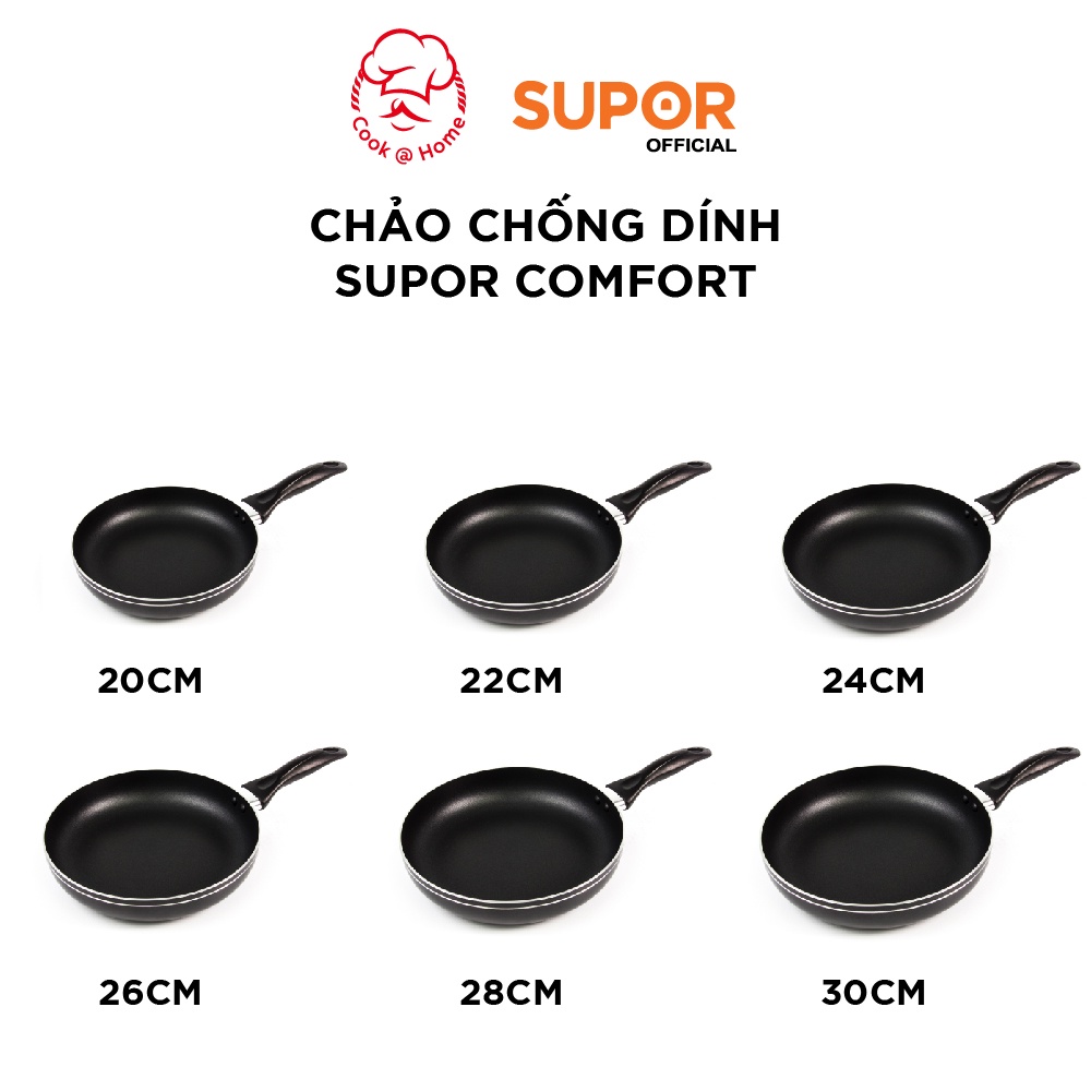 Chảo chống dính Supor Comfort size 20, 22, 24, 26, 28, 30cm -F06A26