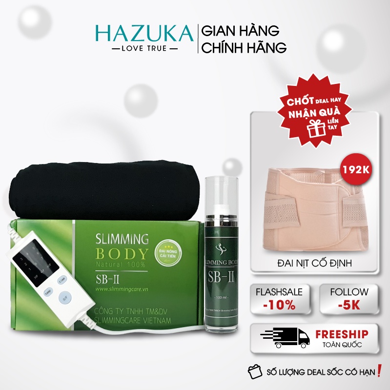 Đai quấn nóng giảm mỡ bụng slimming body care sb2, Slimming body giảm cân cấp tốc,  shop bách hóa cẩm long