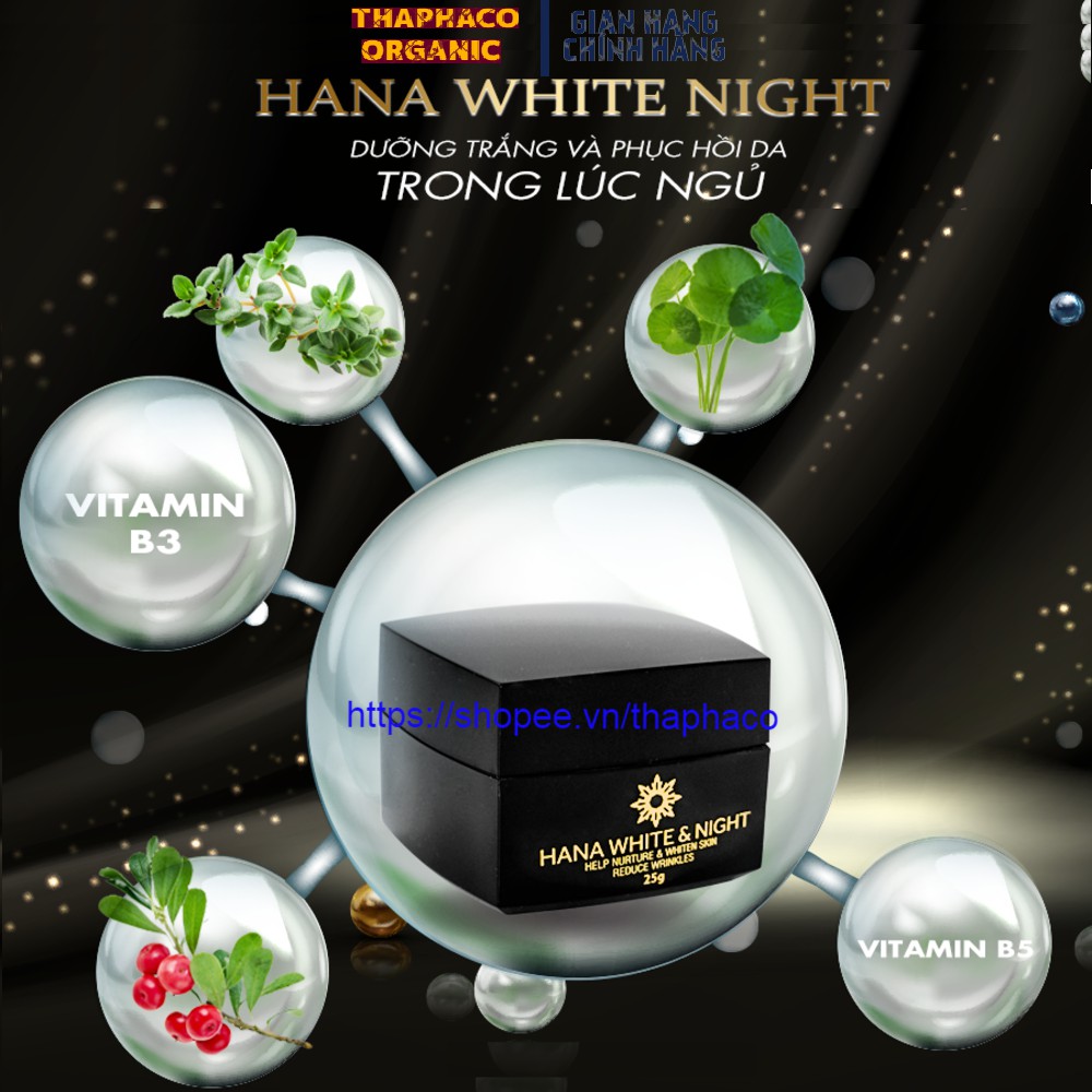 Combo Hana White Day Hộp 25gr - Hana White Night Hộp 25gr - Bộ Kem Dưỡng Trắng Da Ngày Đêm Hanayuki Date 2024