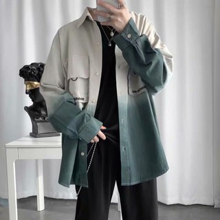 Áo Sơ Mi Dài Tay Với 2 Màu Cá Tính Theo Phong Cách Hàn Quốc / Size M-2XL
