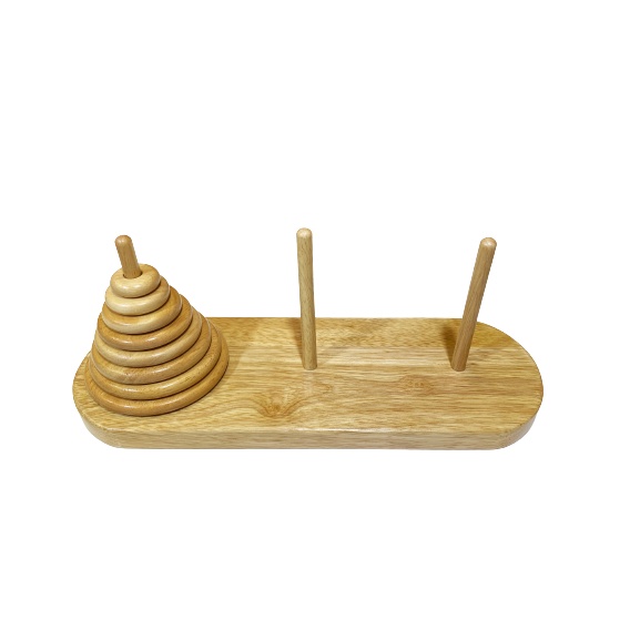 Đồ chơi tháp dời 8 vòng lớn 34cm | Tower of hanoi game trí tuệ chơi tại nhà hoặc trường học