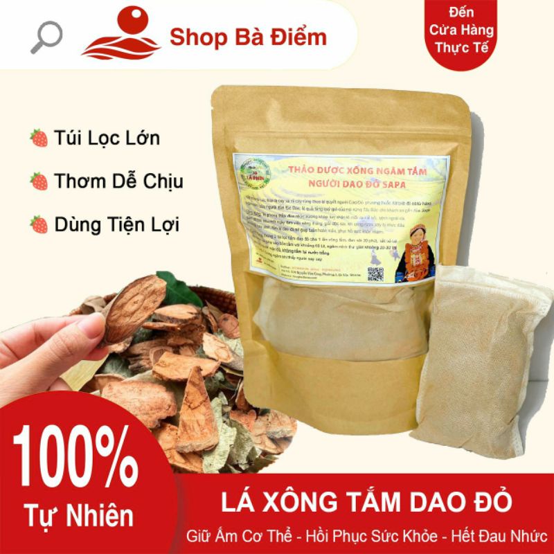 Lá Xông Tắm Dao Đỏ Dân Tộc SaPa | Xông Hơi Tăng Sức Đề Kháng, Khoẻ Người| dạng túi lọc | Lá Tắm Dao Đỏ - Shop Bà Điểm