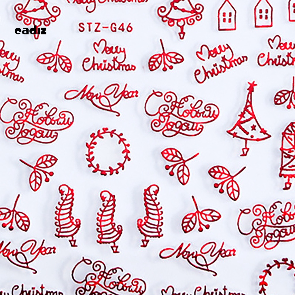 [Hàng mới về] Nhãn dán mỏng nhẹ họa tiết Giáng Sinh để trang trí móng tay nghệ thuật