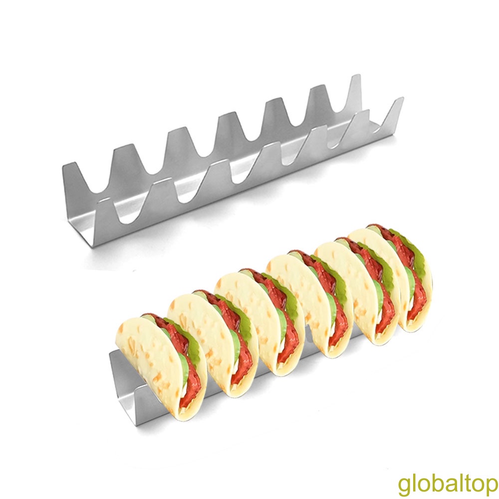 [global]Taco Holder Stand Pack Stainless Steel Taco Stand Tray for Oven Soft Or Hard Tacos