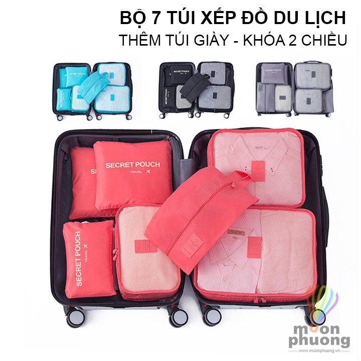 Set bộ túi đựng đồ du lịch công tác đủ size đa năng sắp xếp, chia đồ tiện dụng - MUÔN PHƯƠNG SHOP