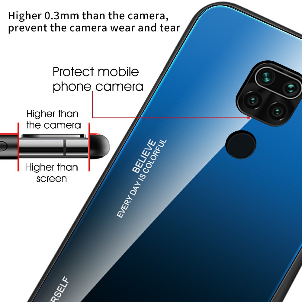 Ốp lưng Xiaomi Redmi 10X 4G / Redmi Note 9 FREESHIP Từ 50k mặt lưng kính đa sắc thời trang cao cấp