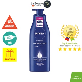 NIVEA Lait Creme Nourrissant 48h - Sữa Dưỡng Thể Tinh Chất Chăm Sóc Cô Đặc & Cấp Ẩm 48h Cho Da Khô Đến Da Cực Khô 250ml