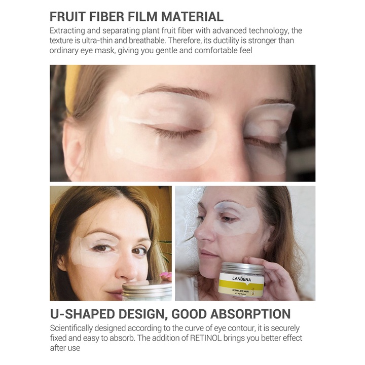 Mặt nạ mắt LANBENA chiết xuất retinol giảm quầng thâm bọng mắt nuôi dưỡng làm săn chắc da 90g | BigBuy360 - bigbuy360.vn