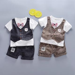 Set áo thun ngắn tay + quần short thời trang cho bé trai từ 1-4 tuổi