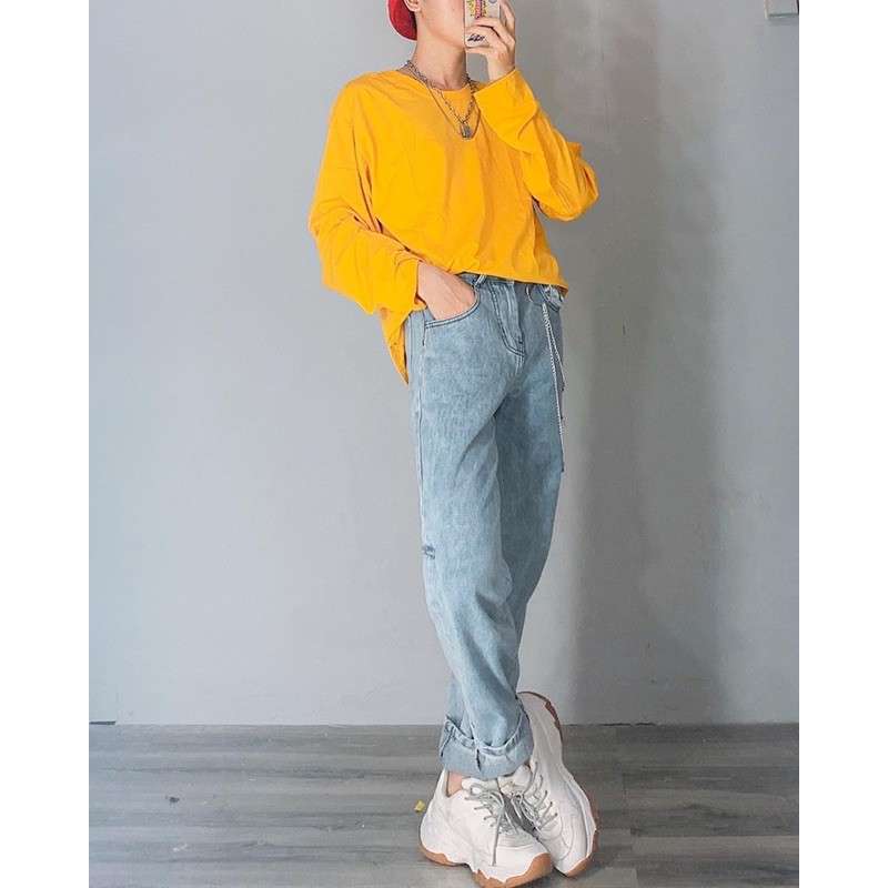 [HÌNH THẬT CUỐI] Quần baggy ống rộng Form Unisex Tặng Kèm Chain Xích