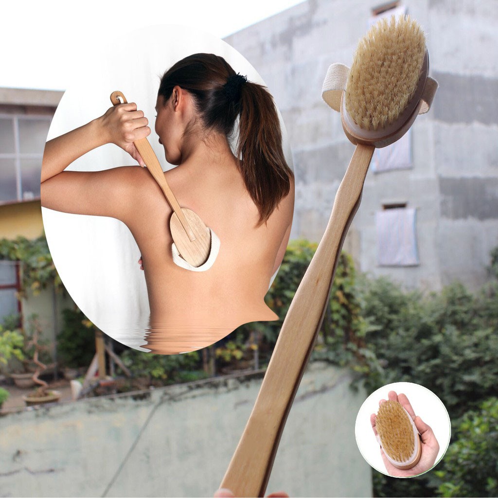 ❤️FREE SHIP❤️ Bàn chải da khô, cây chà lưng tắm, bàn chải tạo bọt chà lưng chính hãng 100% B0123