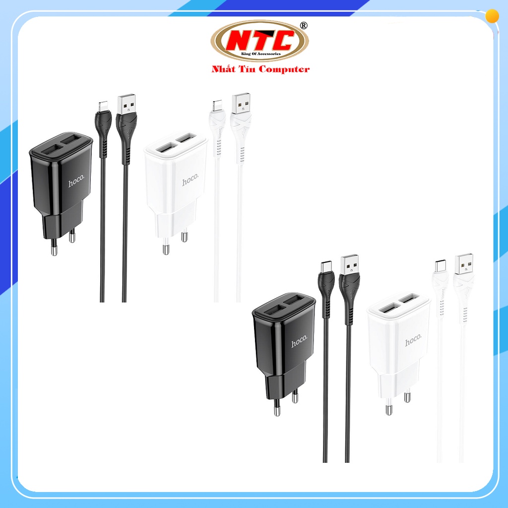 Bộ sạc Hoco C88A 2 cổng USB kèm cáp TypeC / LN tùy chọn (Màu Random) - Nhất Tín Computer