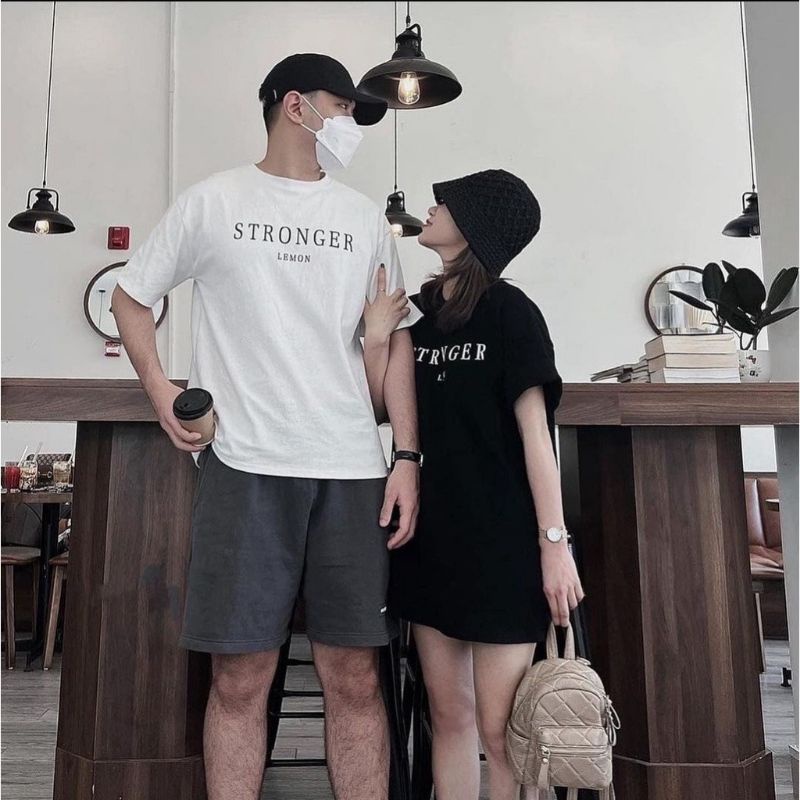 Áo thun tay lỡCó sizeunisex Stronger