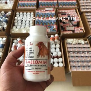 Gallomin hộp 100v - Thuốc nuôi tăng cơ cho gà đá