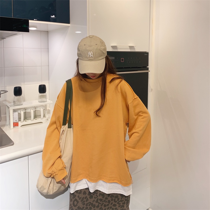 【ZHELIHANGFEI】Áo Thun Tay Dài Giả Hai Lớp Thời Trang Cá Tính