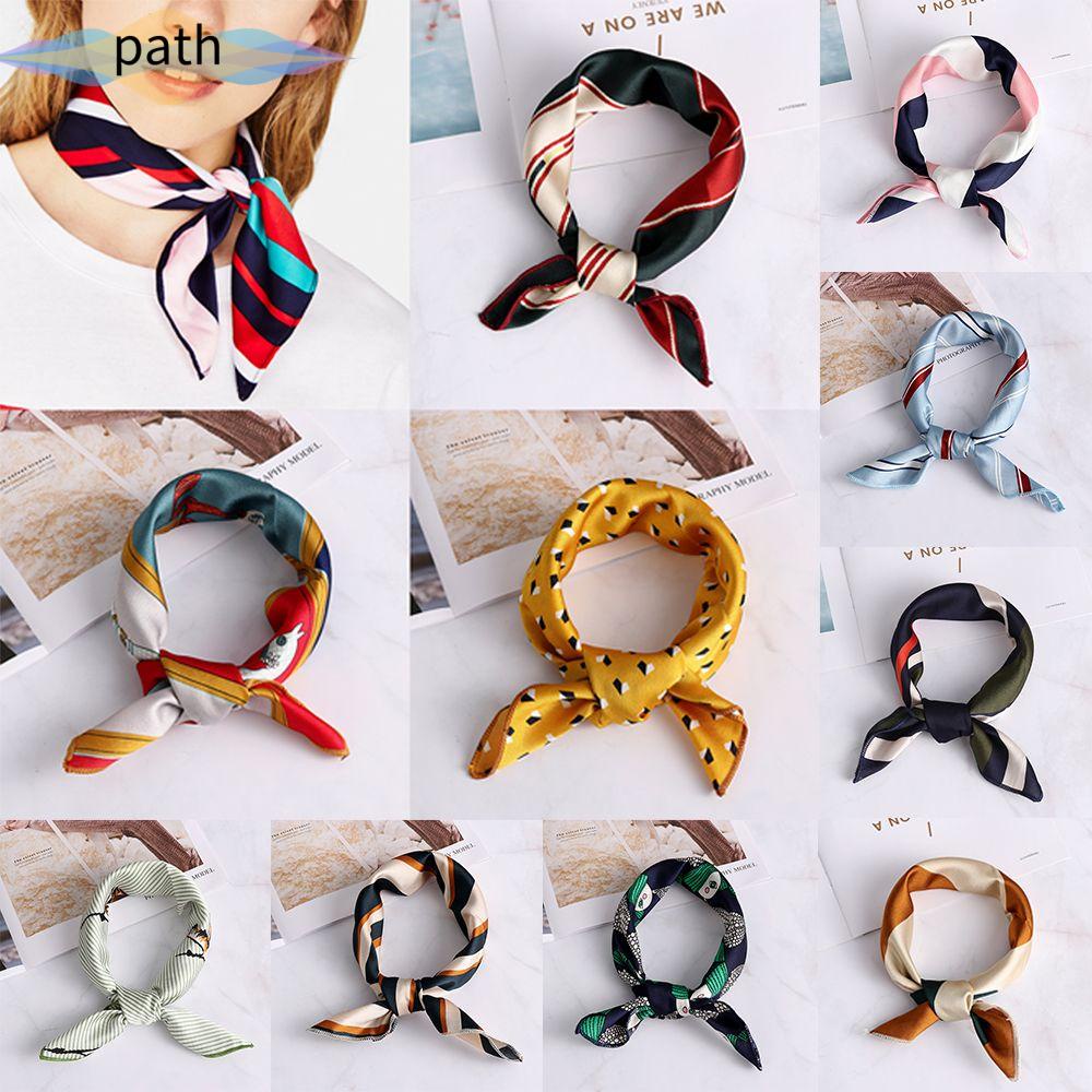 Khăn quàng cổ vuông bằng lụa satin nhiều phong cách và màu sắc thời trang thanh lịch cho nữ