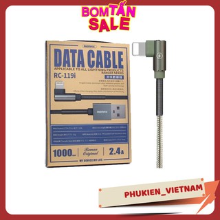 Cáp Sạc Remax RC-119i ✓ Lò xo bảo vệ gẫy gập 2 đầu ✓ Cáp Iphone