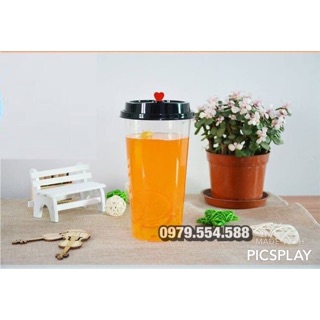 100 cốc nhựa, ly nhựa nắp nút tim Đài Loan