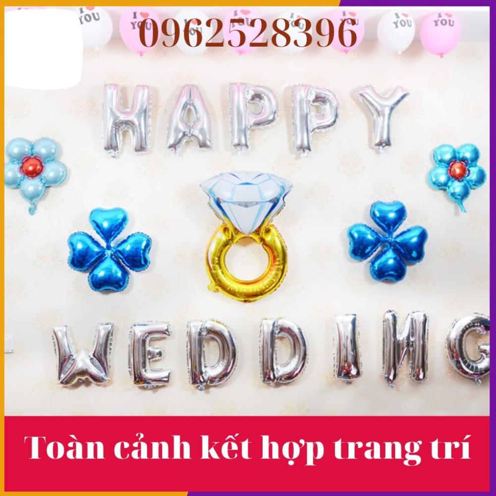 Bóng chữ màu bạc size 16inch ghép tên trang trí nhiều màu