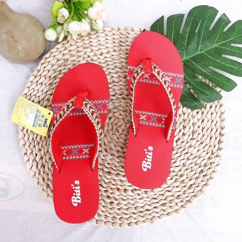 Dép kẹp xỏ ngón quai vải tết trang trí đế xốp ép cao su SXW111700 (Size 36-39)