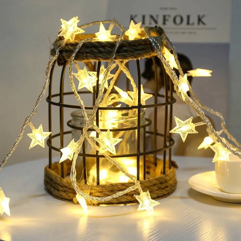 Đèn LED trang trí hình Ngôi sao Chạy Pin Cho SInh Nhật , Noel, Đơn Giản Nhưng Rất Đẹp Rẻ Vô Địch