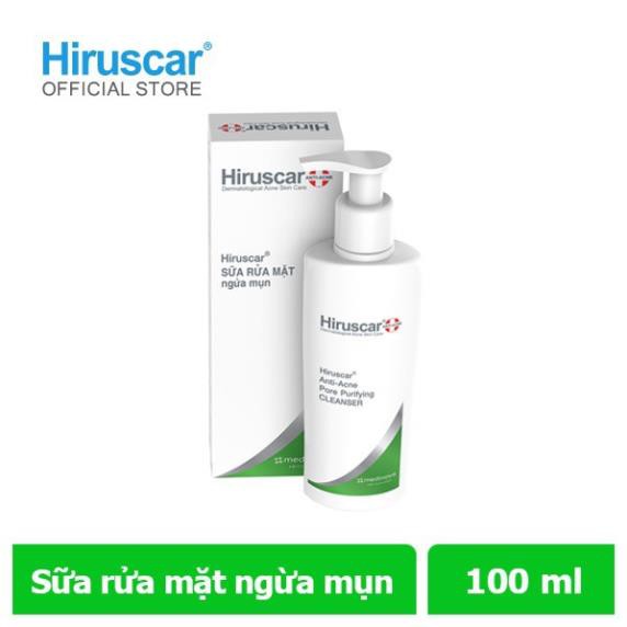 Sữa rửa mặt ngừa mụn Hiruscar Anti-Acne Cleanser+ 100ml