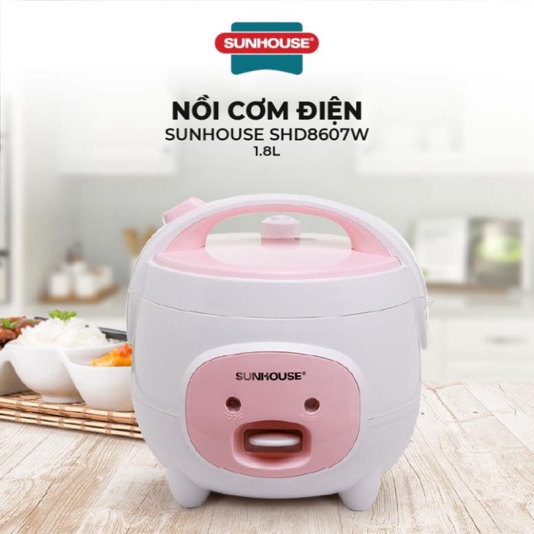 Nồi cơm điện 1.8L SUNHOUSE SHD8607W