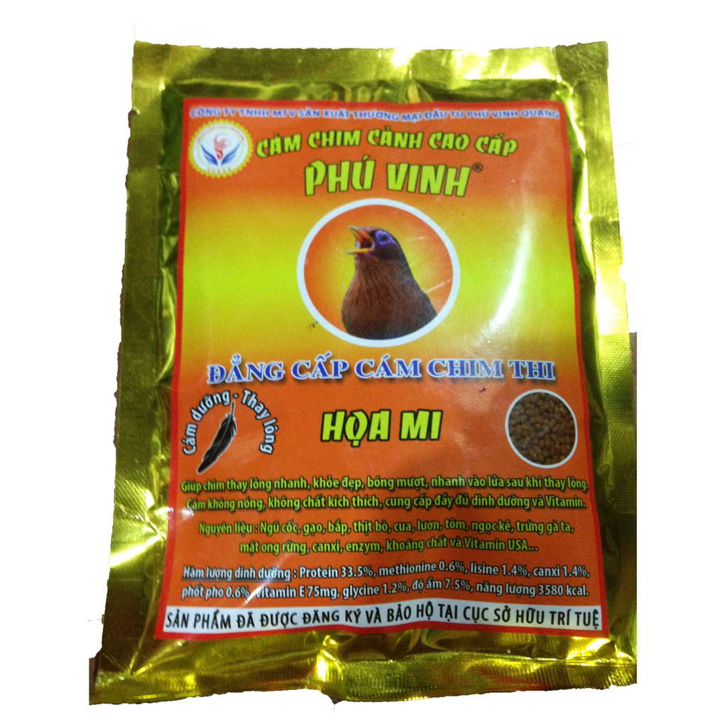 Cám Phú Vinh Họa Mi Dưỡng - Thay Lông 200g - Thức Ăn Chim Cao Cấp [PHÚ VINH MI DƯỠNG]