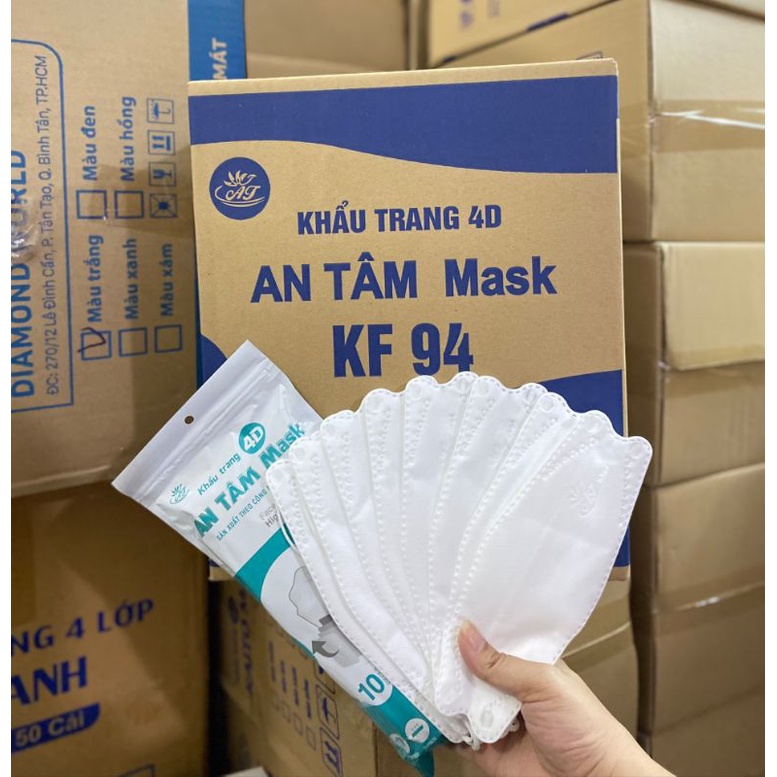Thùng 300 cái khẩu trang KF94 AN TÂM MASK 4 lớp kháng khuẩn hàng công ty