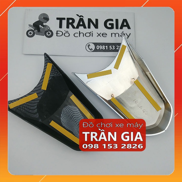 Ốp đèn soi biển số xe VISION 2021-2022-2023 cóc đèn xi inox cacbon carbon - phụ kiện trang trí đồ kiểng