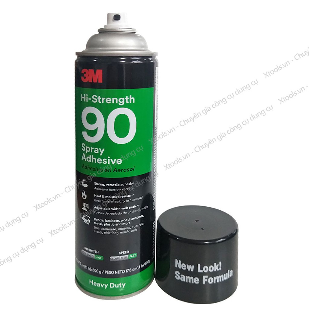 Keo dán đa năng siêu dính dạng xịt 3M Hi-Strength 90 560ml, keo xịt siêu nhiều dán tường giấy decal xốp mút siêu chắc